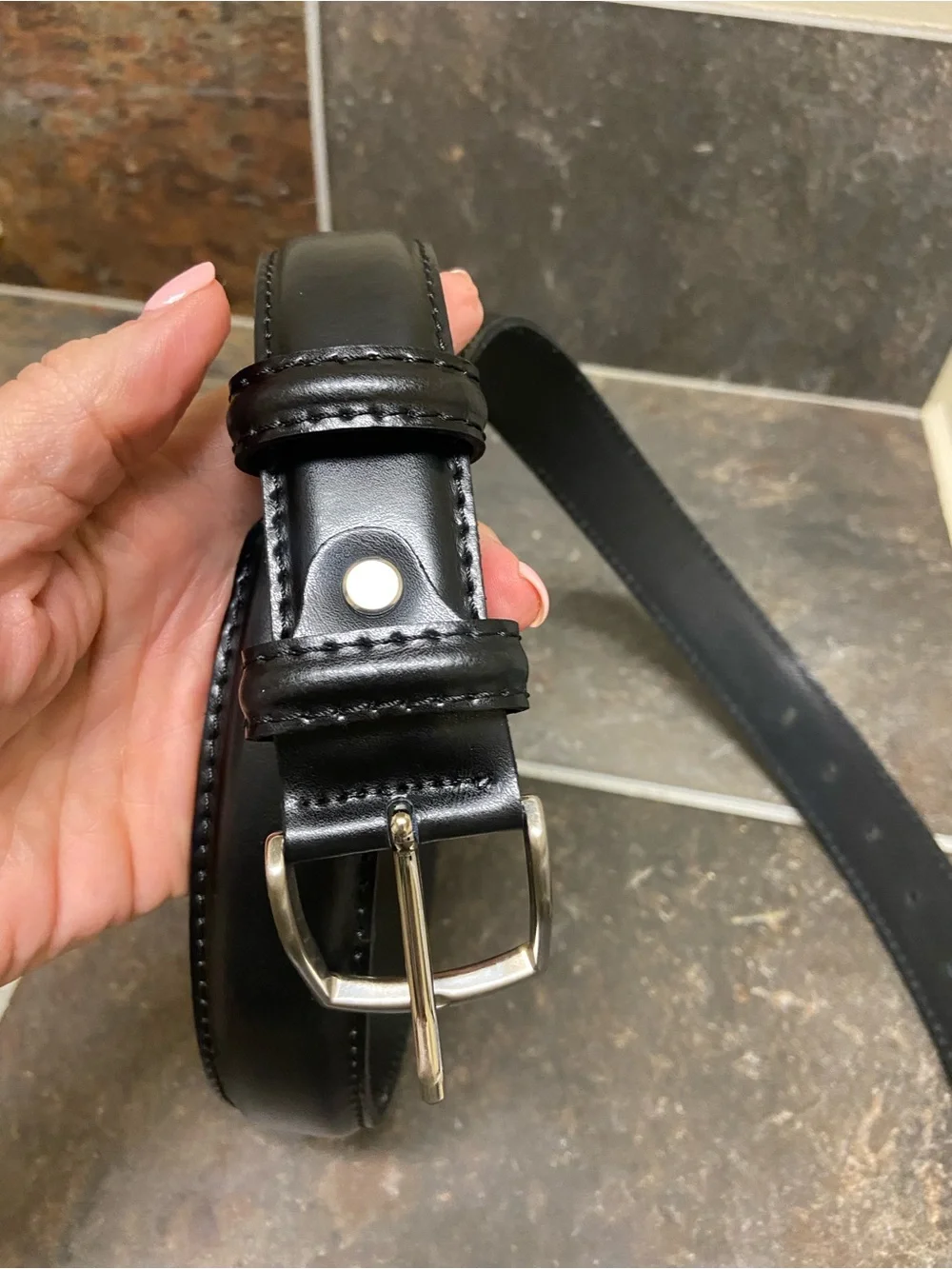 Bellagio Basindelli & Fuzzi Black Italian Leather Dress Belt Size 36-40 Classic